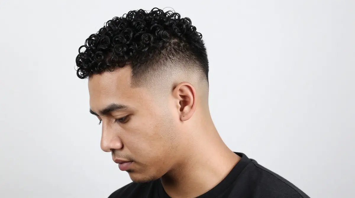 Skin Fade with Curly Textured Top