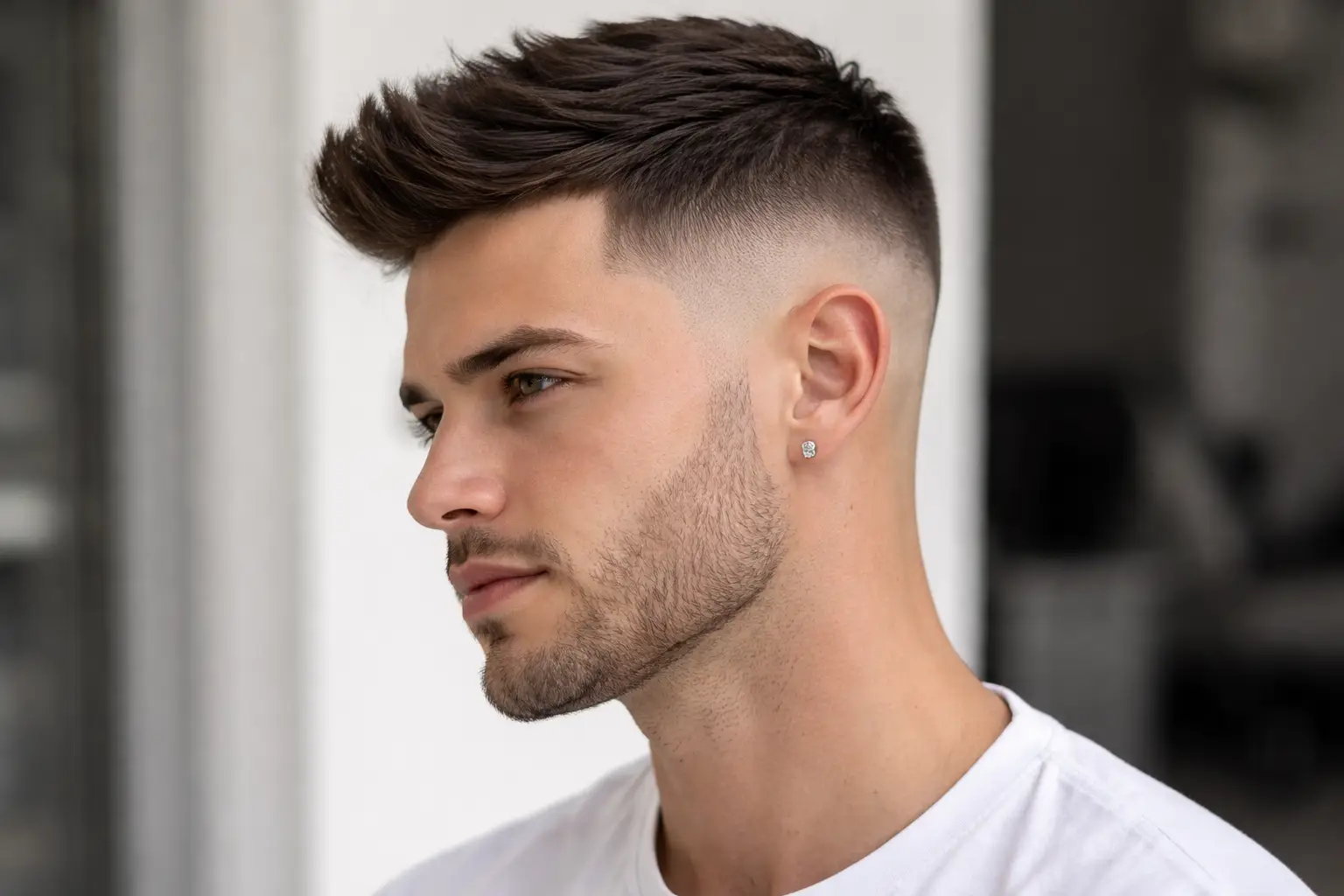 Skin Fade with Stubble Beard