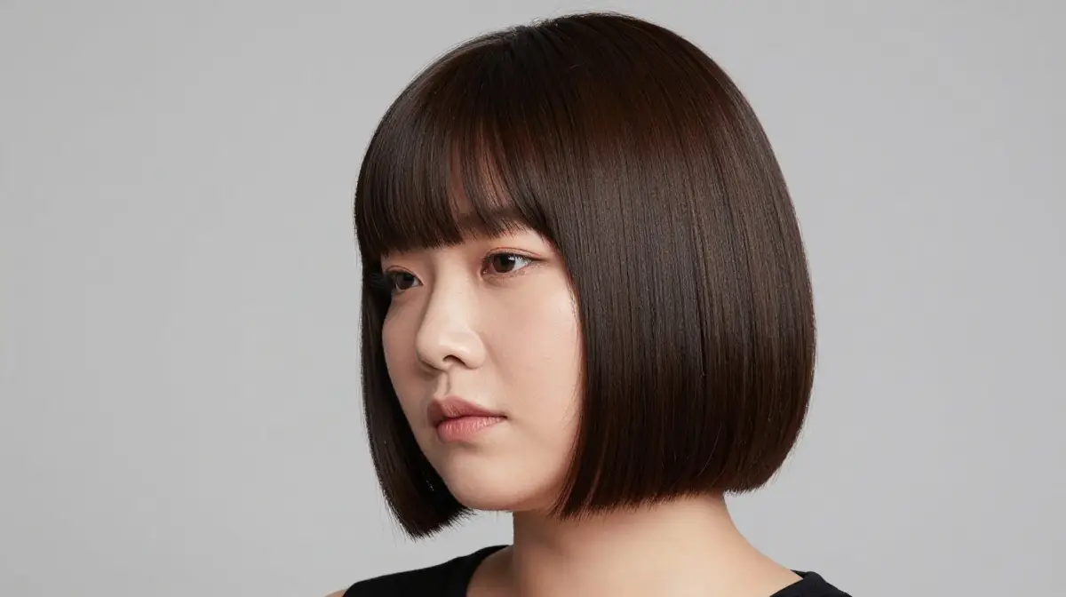 Sleek Angled Bob at Chin Length
