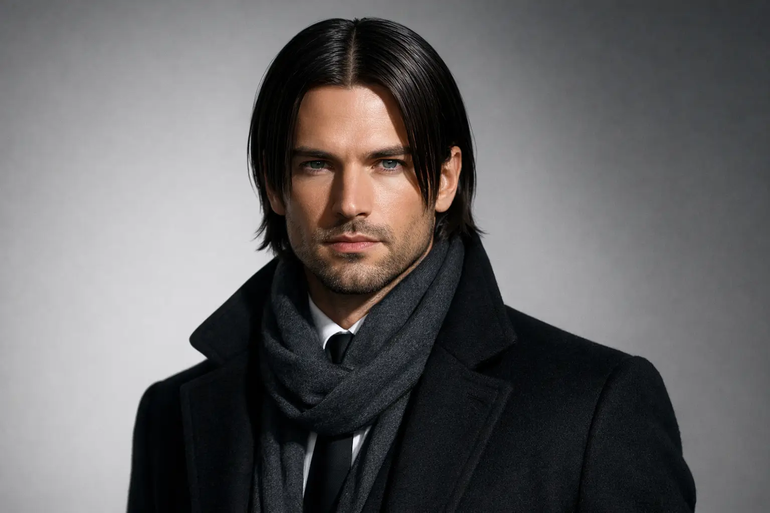 Sleek Straight Hair with Middle Part