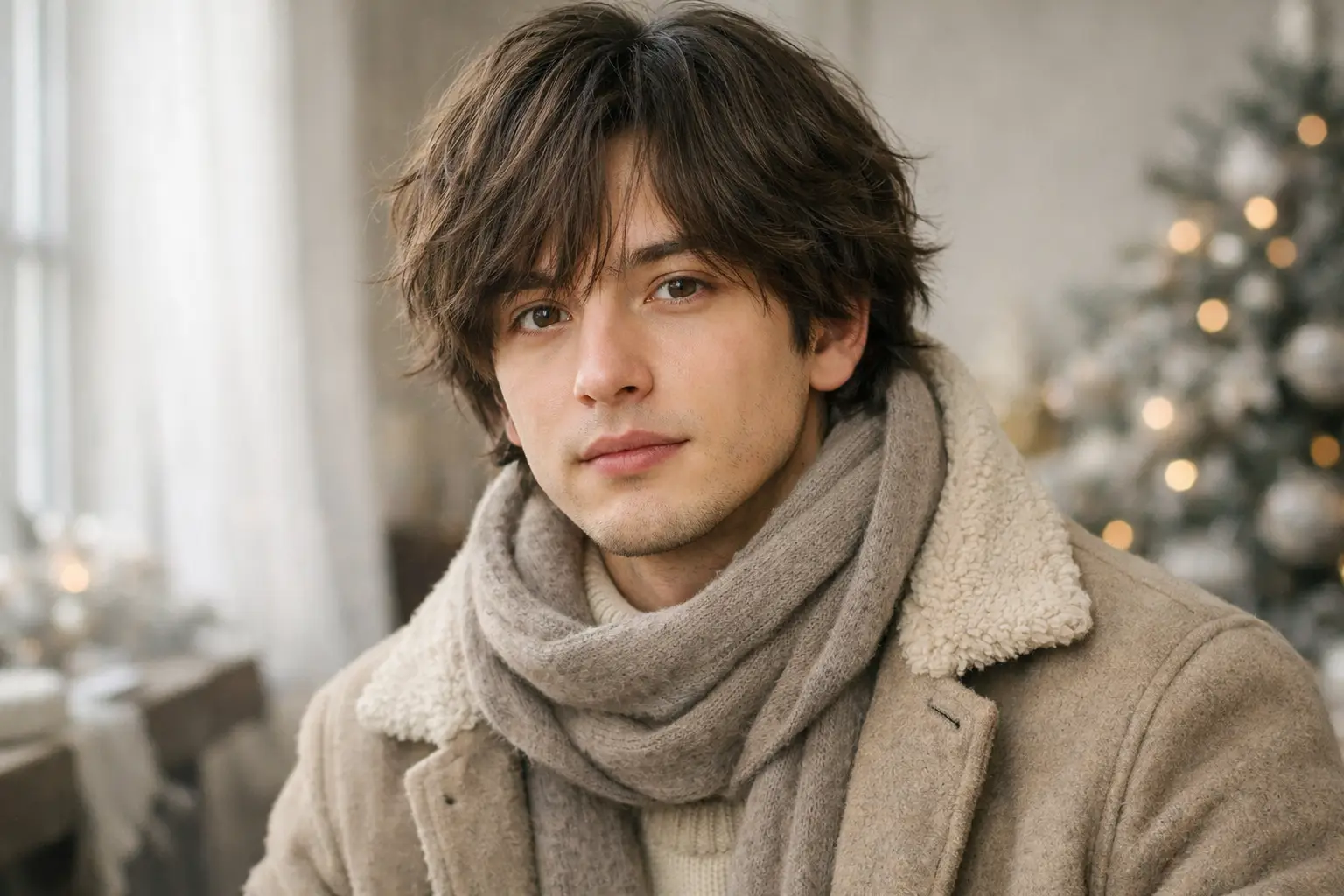 Soft Layered Waves for a Natural Winter Look