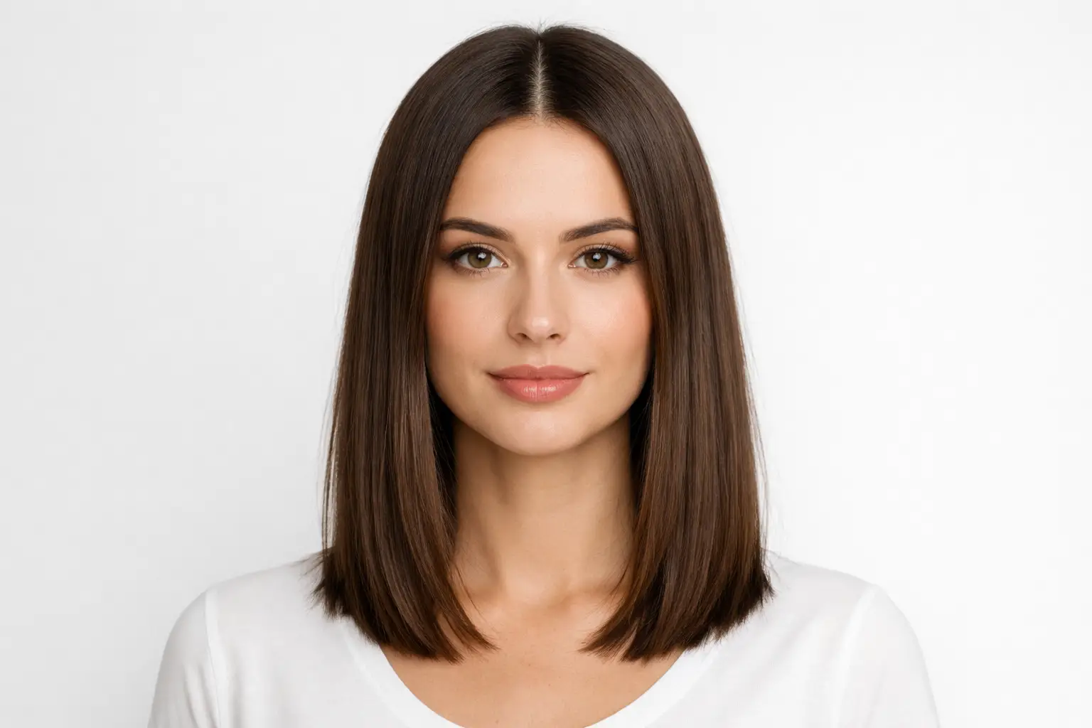 Straight Hair with Middle Part