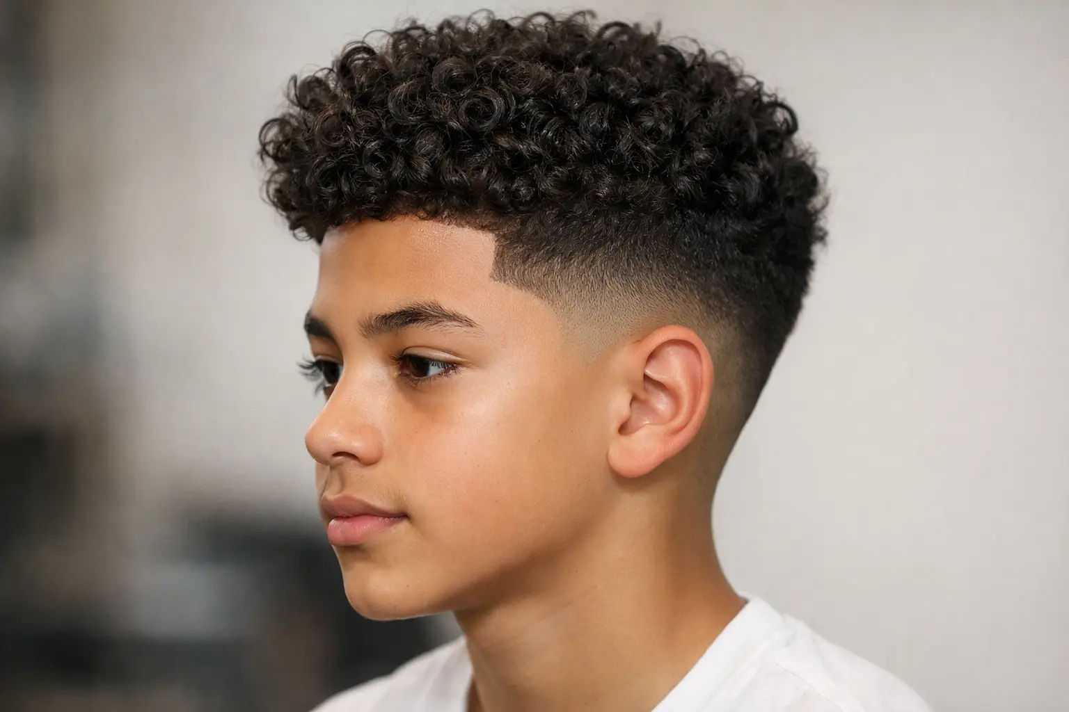 Taper Fade with Curls