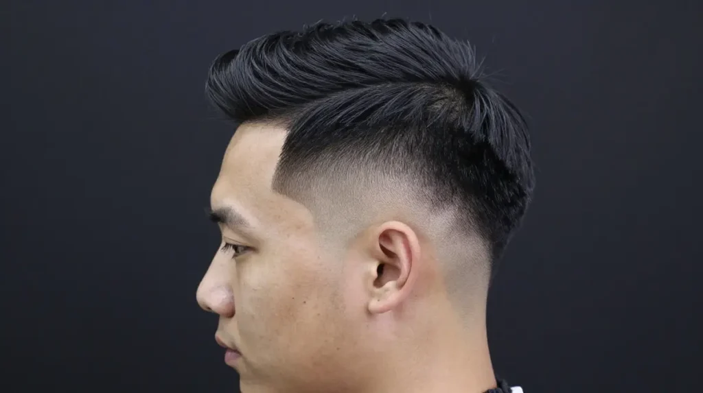 Temple Fade with Textured Side Sweep