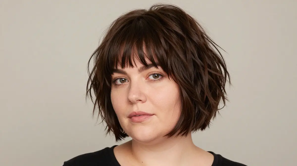 Textured Bob with Bangs