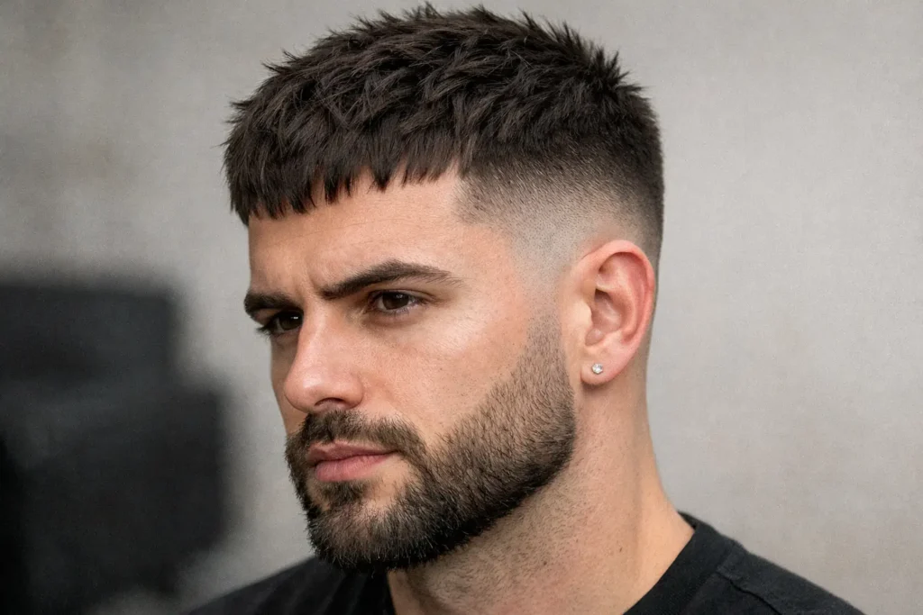 Textured Crop with Beard Fade