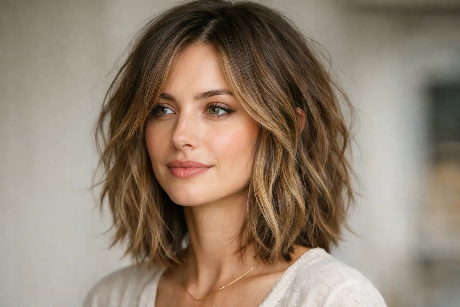 Textured Lob Hairstyle