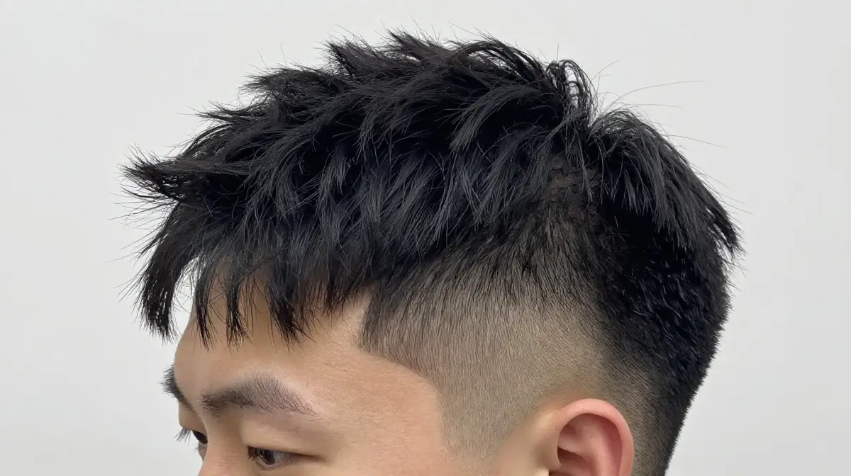 Textured Quiff with Mid Fade