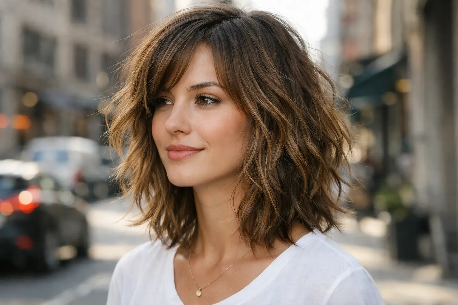 Textured Shoulder Length Cut