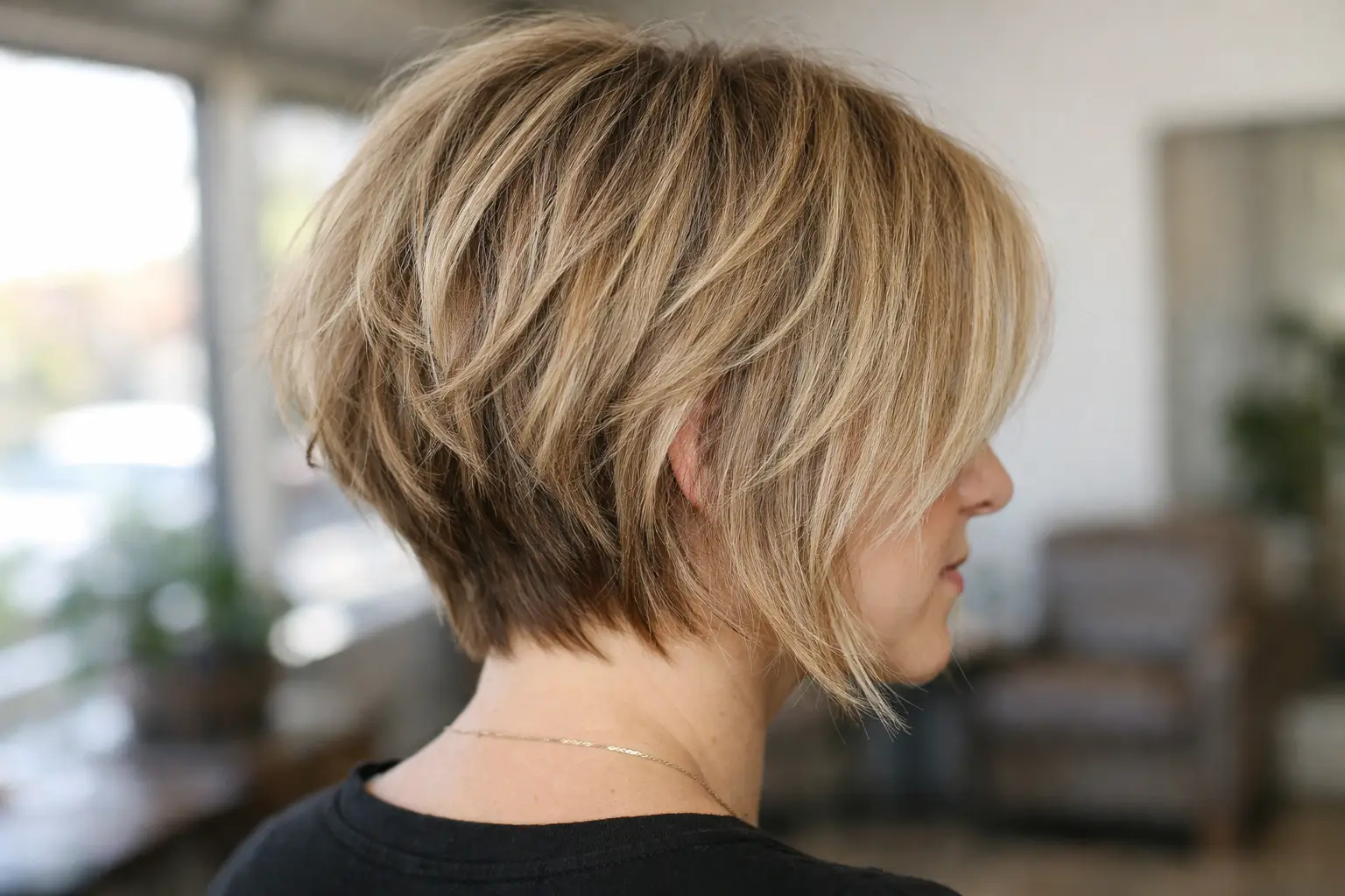 Textured Stacked Bob Look