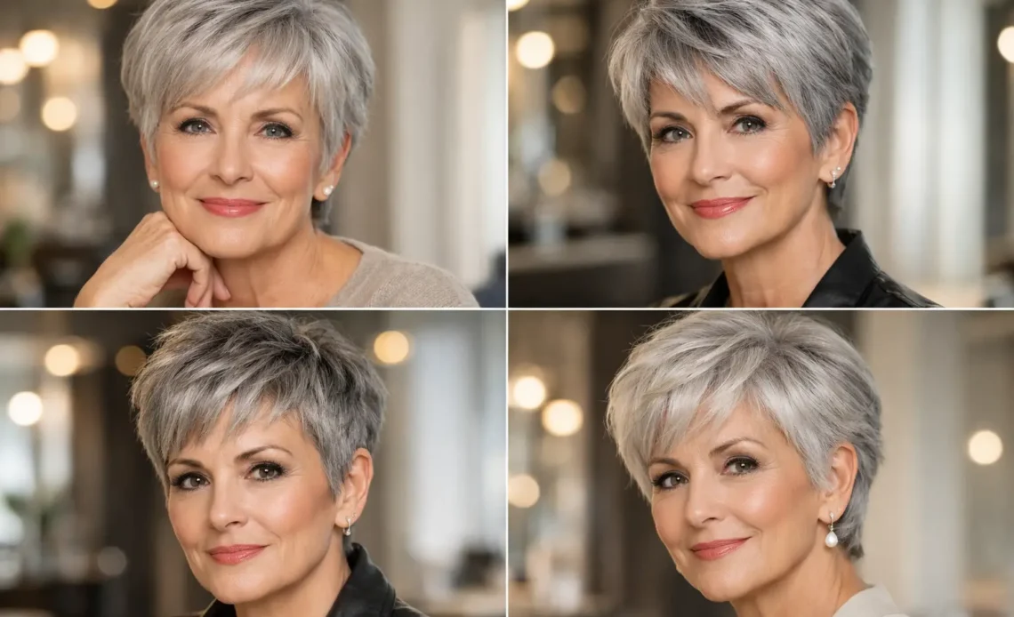 short pixie haircuts for older women