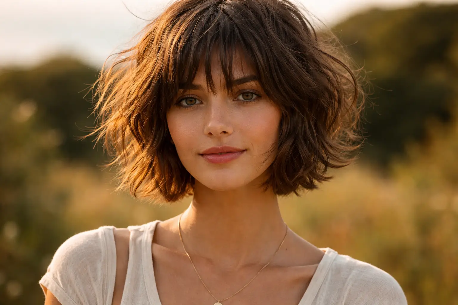Tousled Short Hair with Bangs