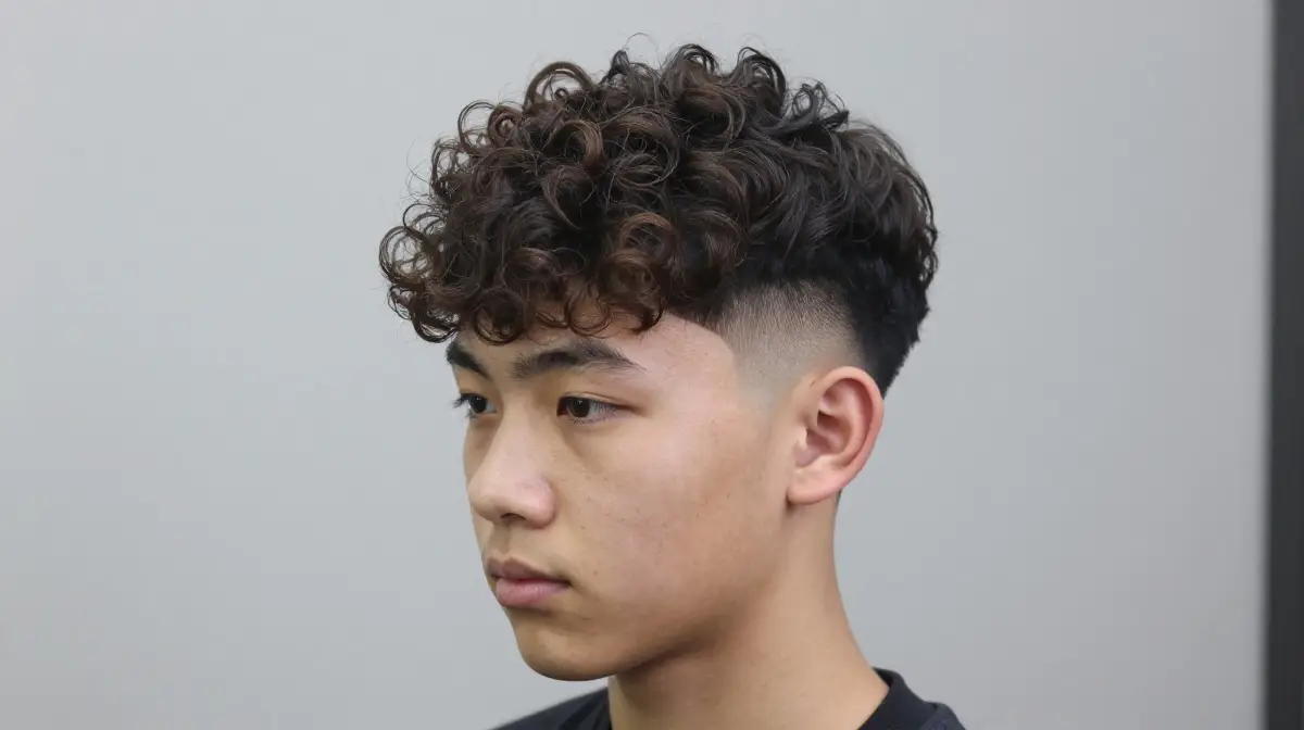 Wavy Hair with Taper Fade