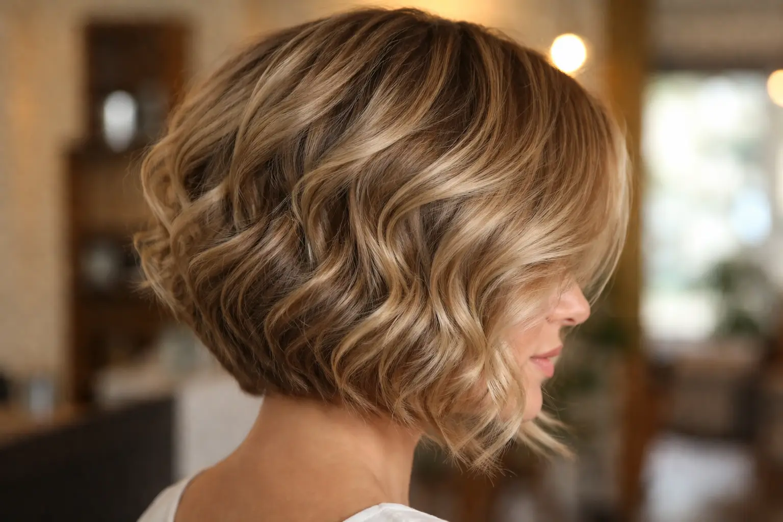 Wavy Stacked Bob Hairstyle
