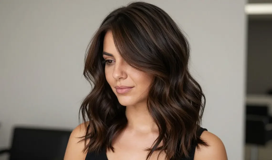 black hair with brown highlights