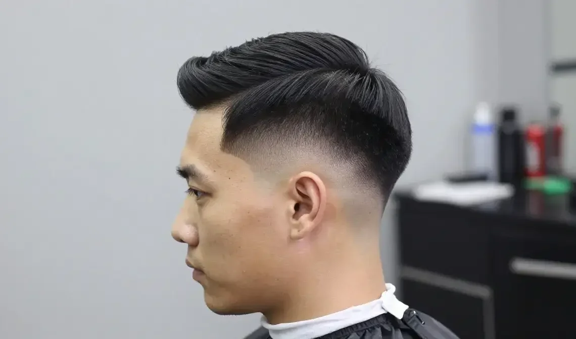 fade with straight hair