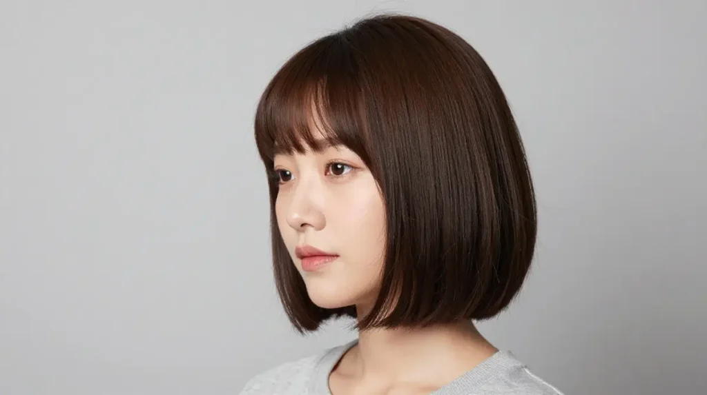 Angled Bob for Round Face