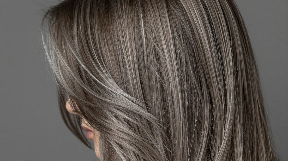 Ash Brown with Silver Highlights