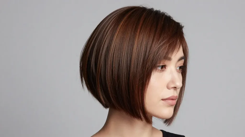 Asymmetrical Bob for Round Face