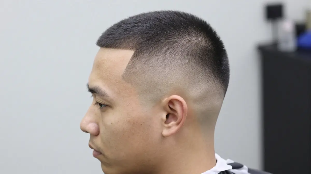 Bald Fade with Temple Fade Combined