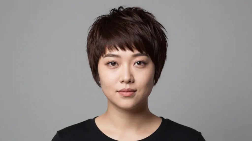 Bixie Cut for Round Face