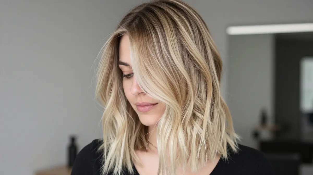 Blonde Balayage with Dark Roots