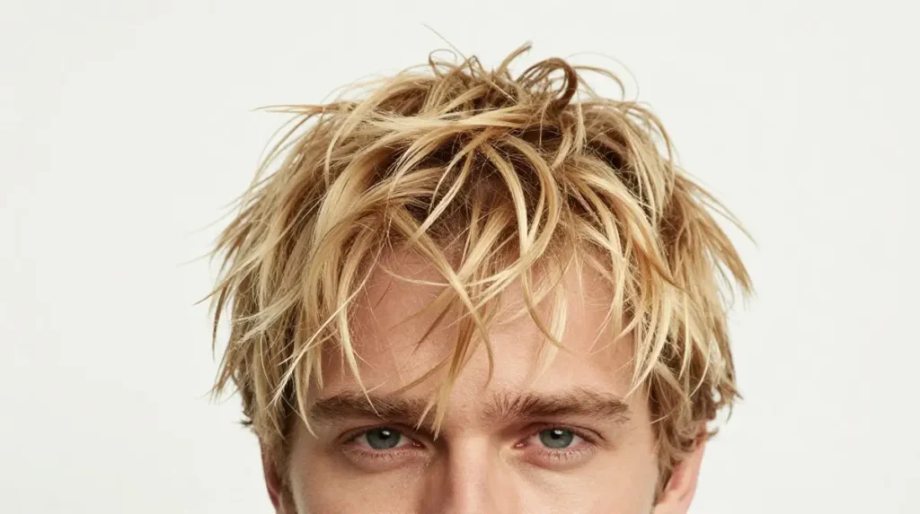 Blonde Curtain Bangs with Center Part