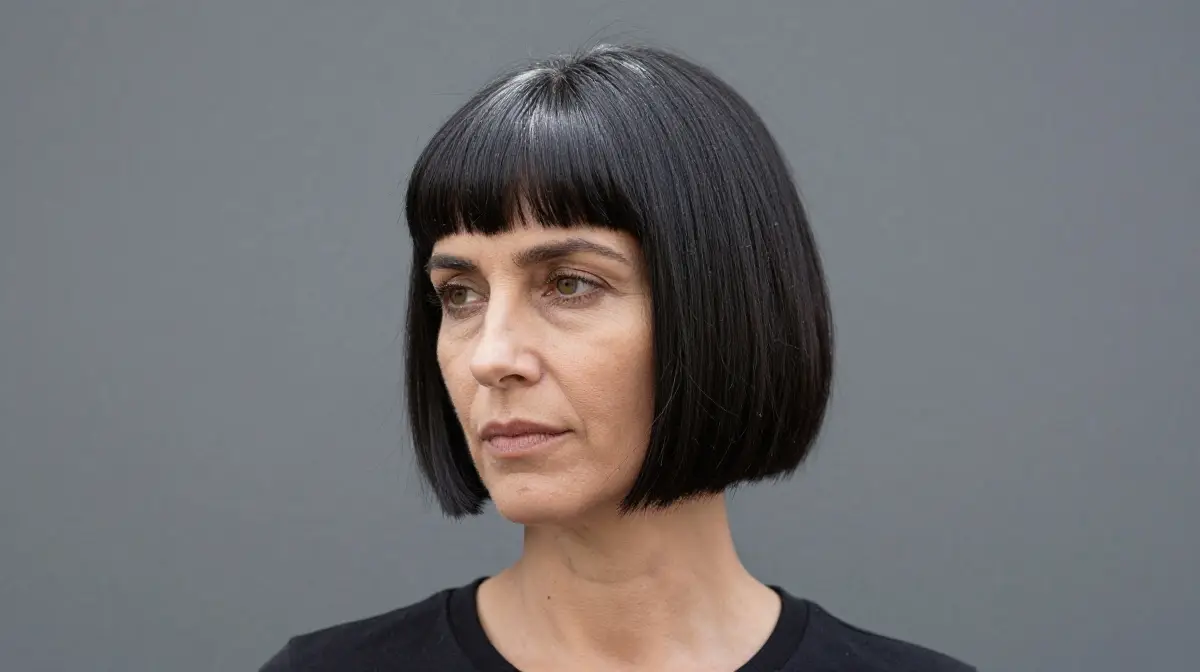 Blunt Cut Bob Salt and Pepper