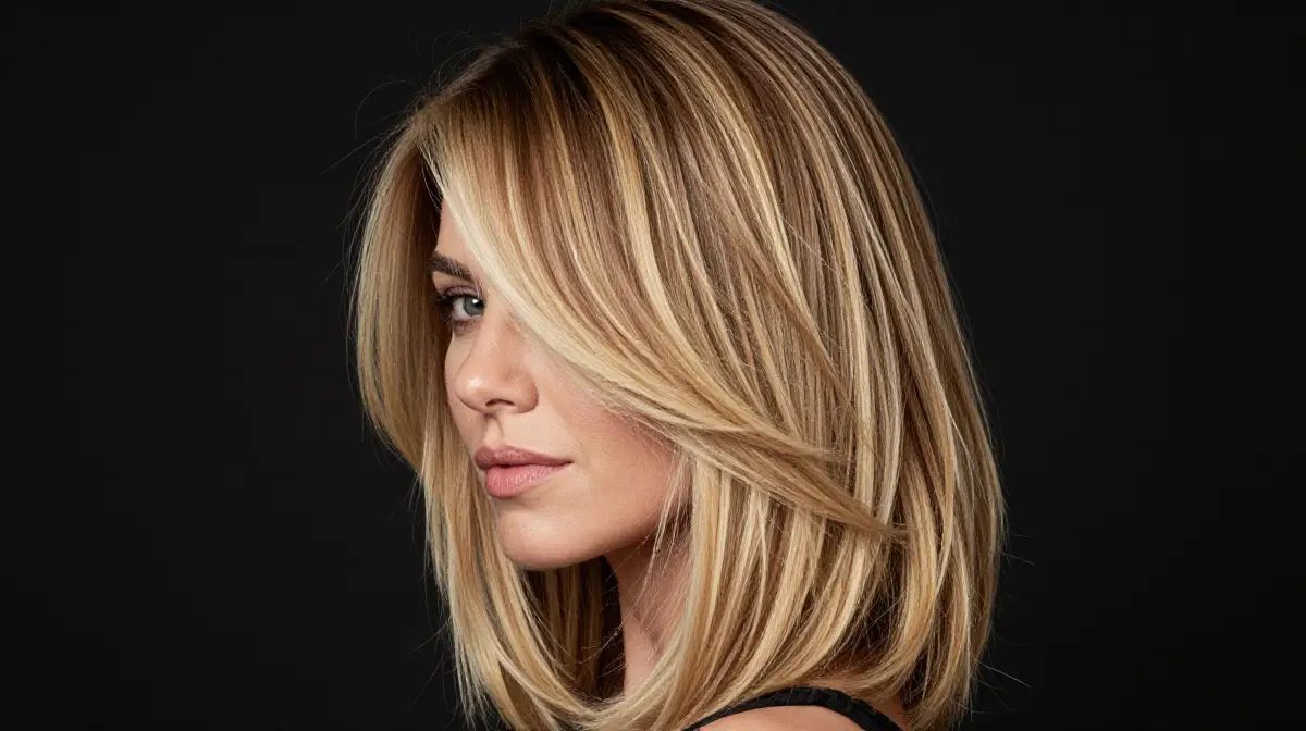 Bright Contrast Highlights on Bronde