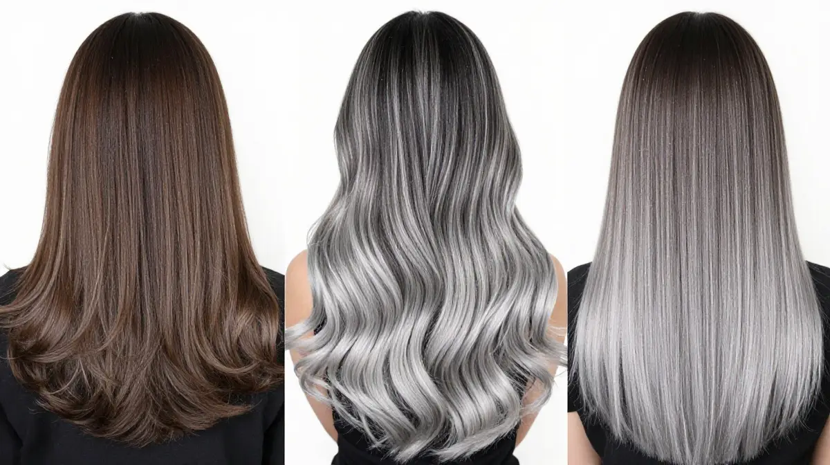 Brown to Silver Ombre