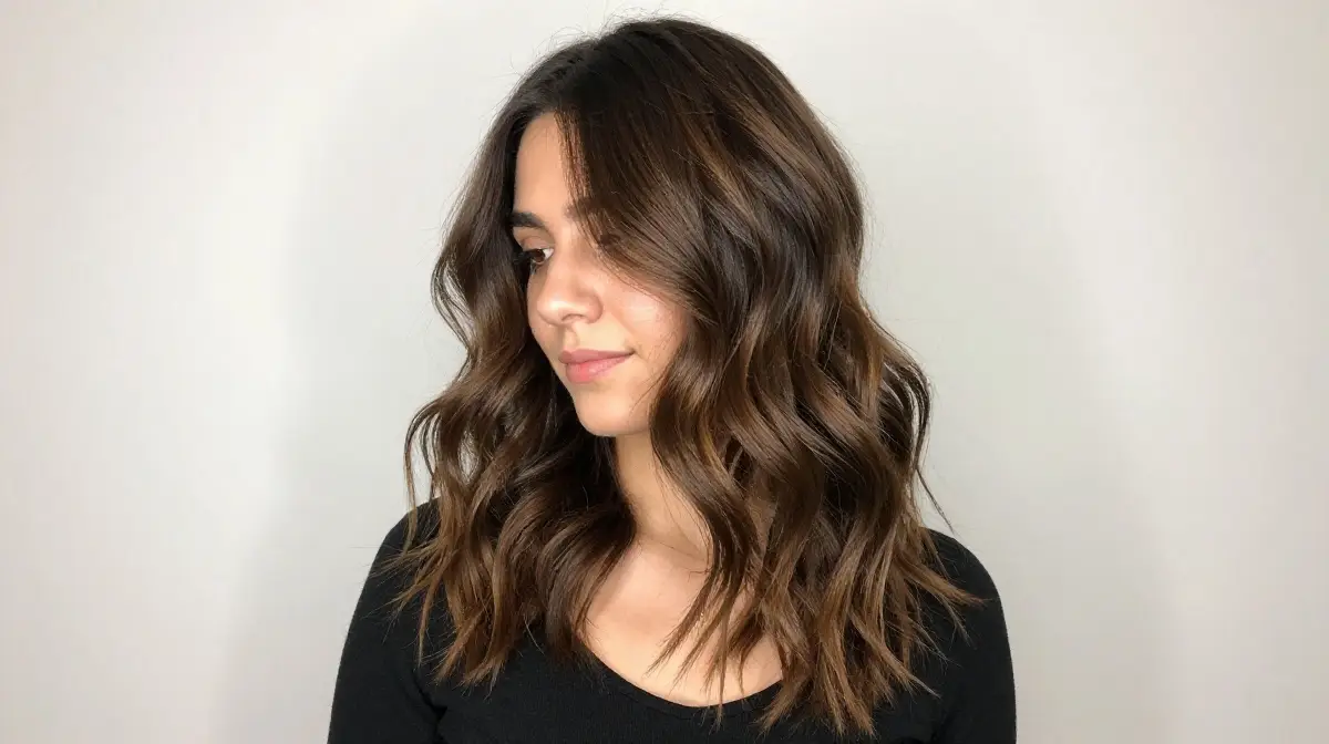 Brunette Balayage with Dark Roots
