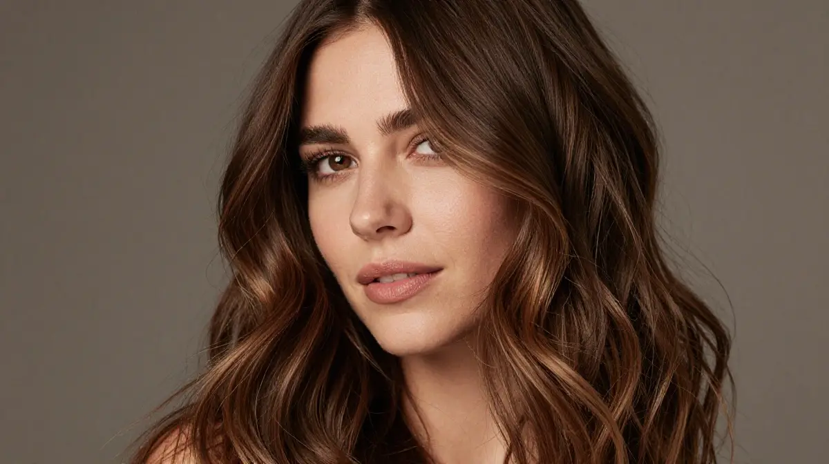 Brunette Balayage with Honey Money Piece