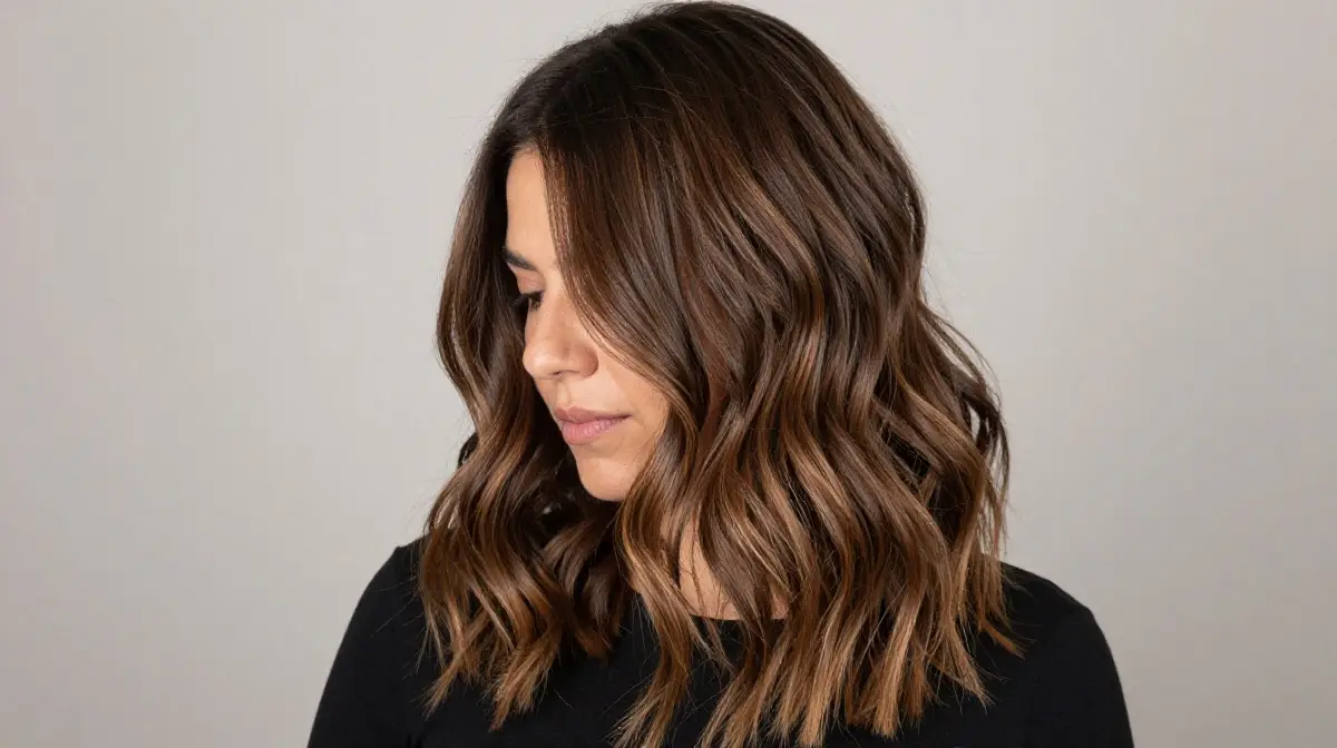 Brunette Balayage with Warm Lowlights