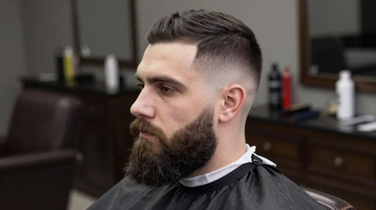 Burst Fade with Beard