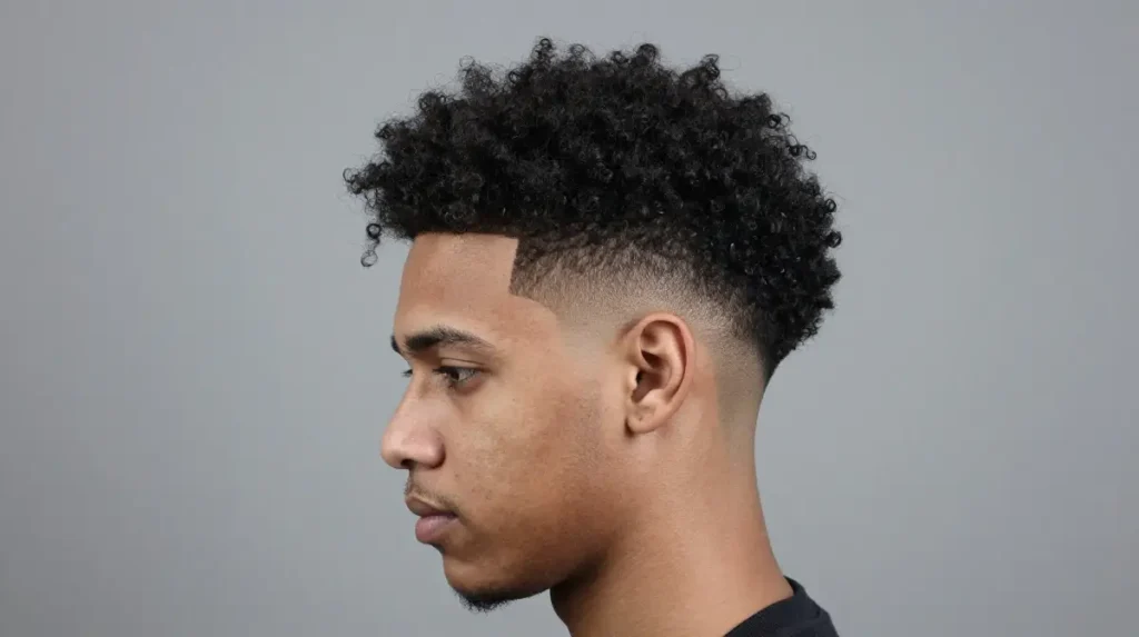 Burst Fade with Natural Hair