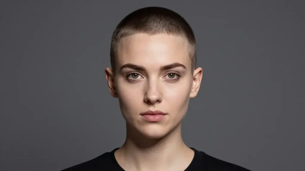 Buzz Cut Round Face