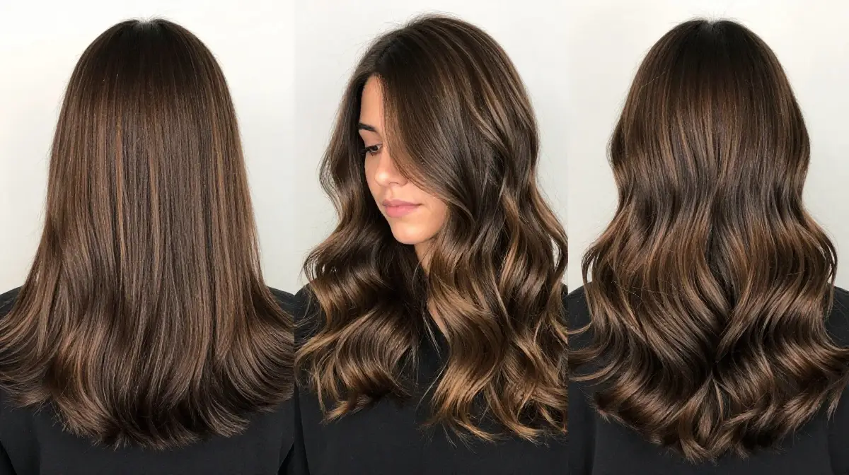 Caramel Balayage Dark Ash Brown Base