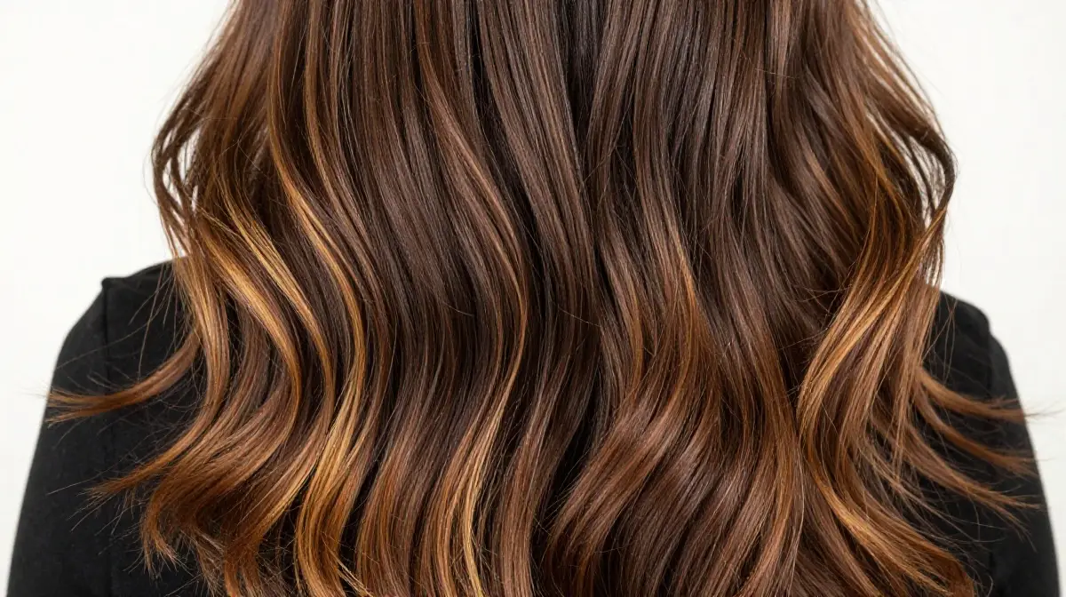 Caramel Balayage on Dark Chocolate Base
