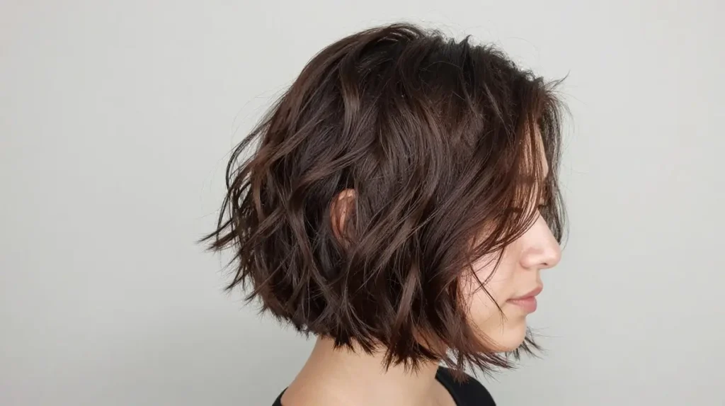 Choppy Bob with Beachy Waves
