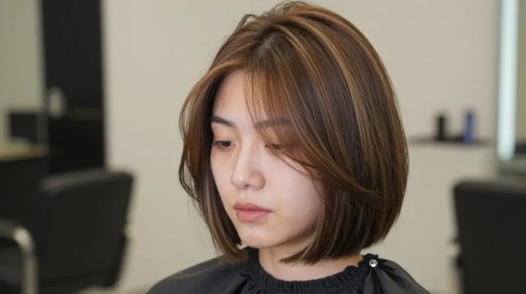 Choppy Bob with Face Framing Highlights