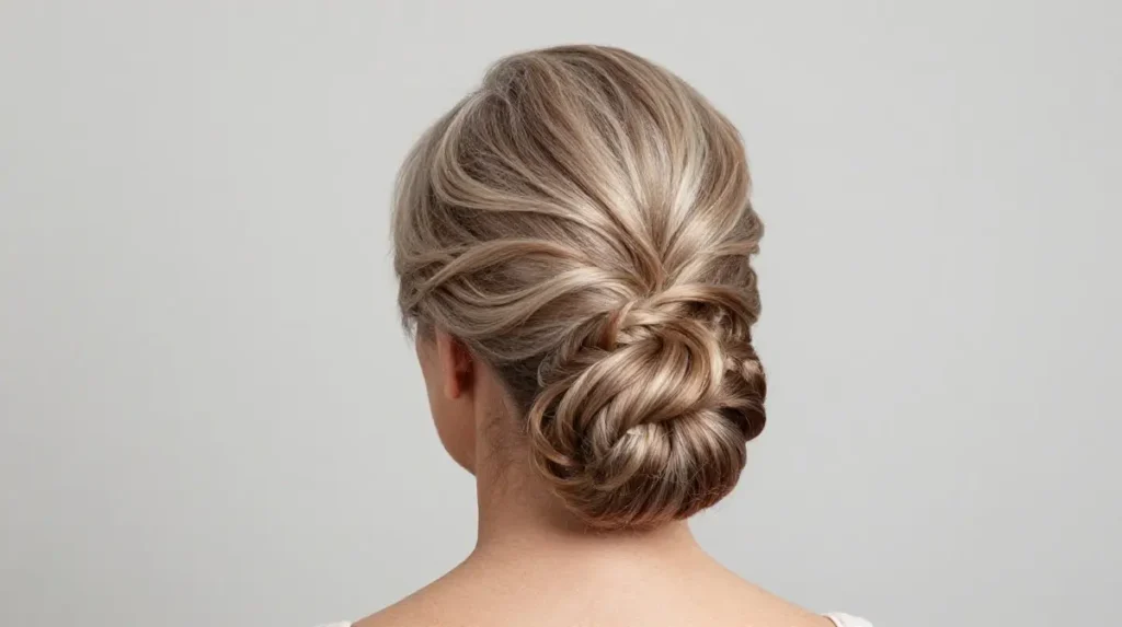 Classic Half Updo for Women Over 70