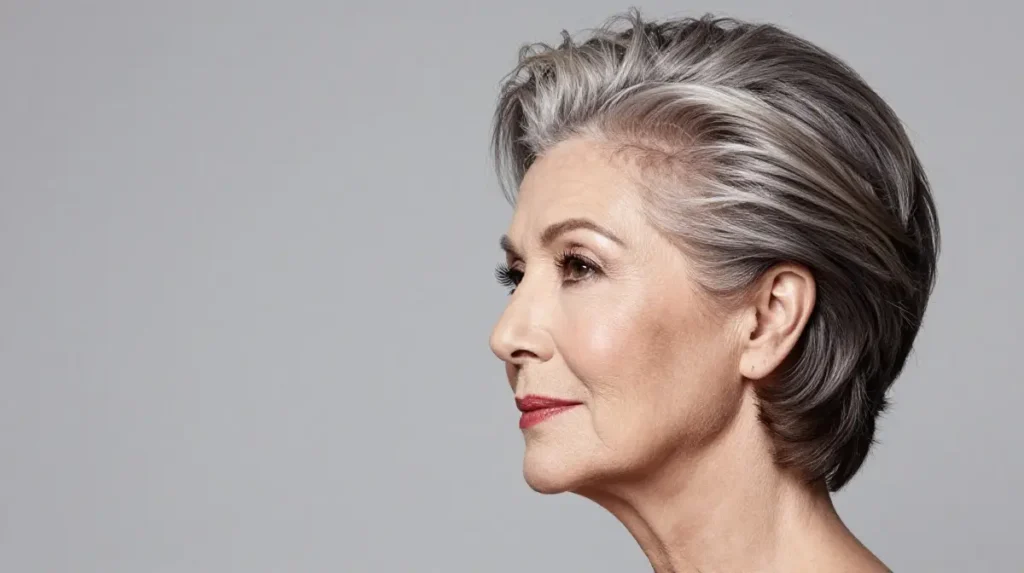 Classic Side-Swept Style for Women Over 70