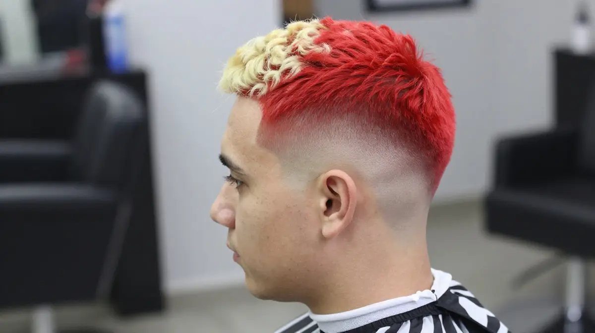 Colored High Top Fade