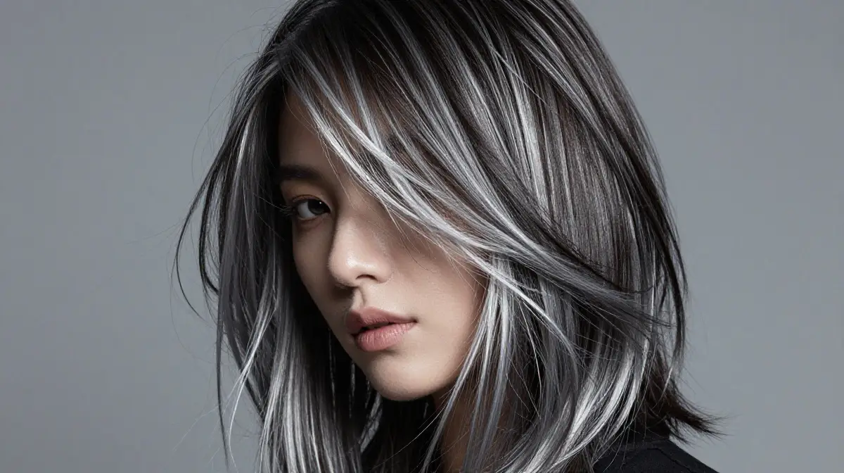 Cool Brunette with Silver Highlights