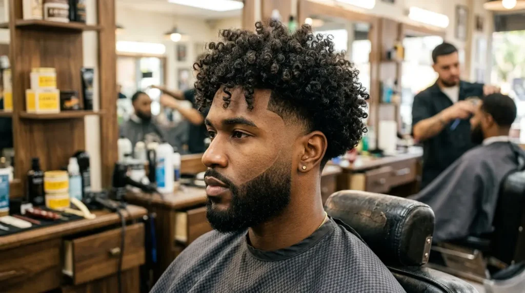 Curly Fade with Length