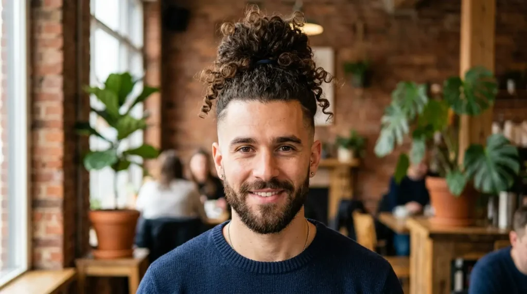 Curly Hair Top Knot