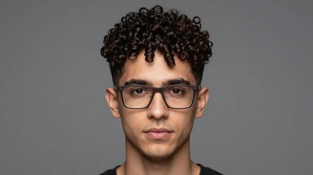 Curly Hair with Glasses