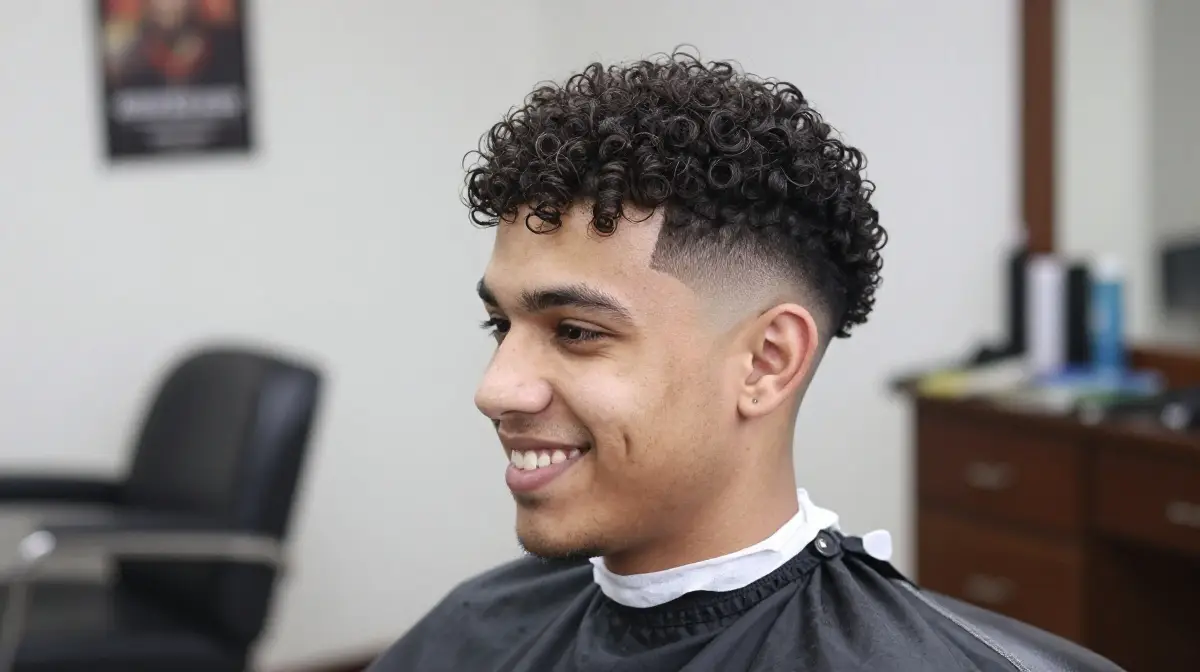 Curly High Top Fade