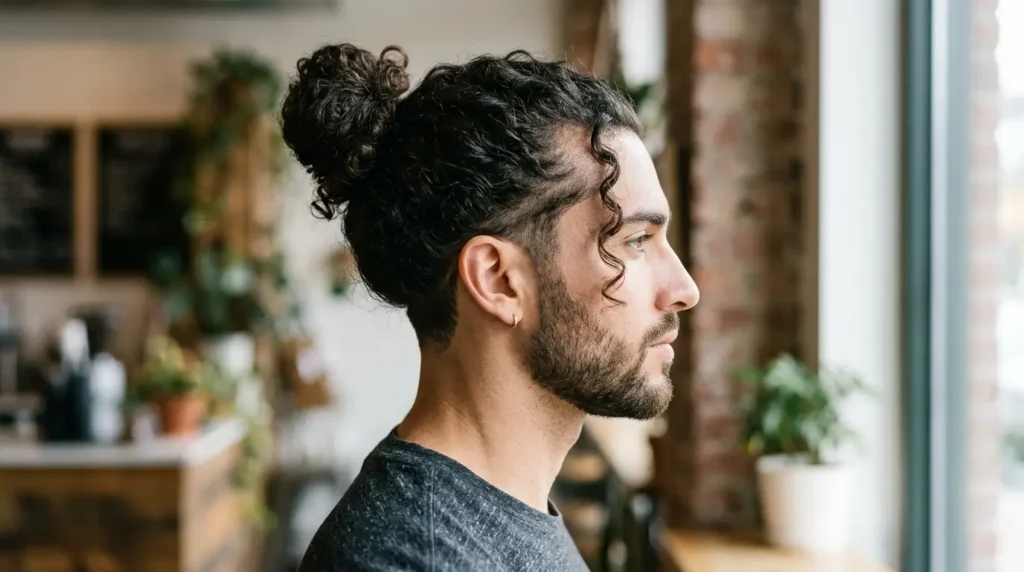 Curly Man Bun