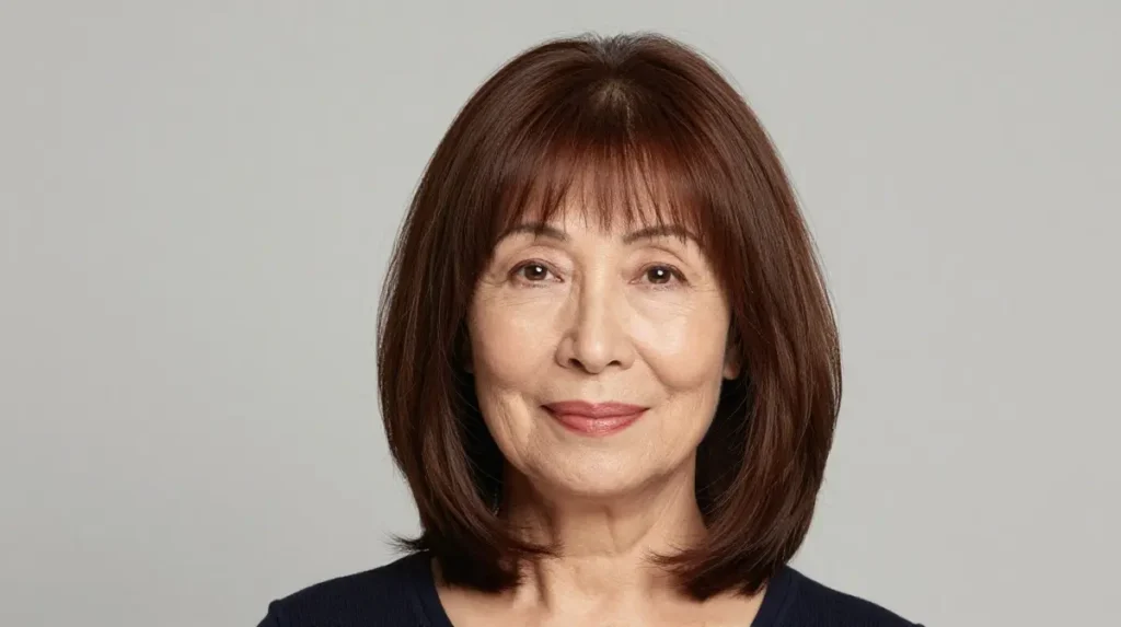 Curtain Bangs with Fine Hair at 60